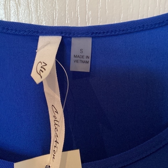NY collection size S royal blue short sleeve cold shoulder Hi low maxi dress NWT - Picture 3 of 9